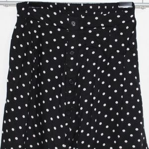 Charlotte Russe B&W Polka Dot Skater Mini Skirt XS
